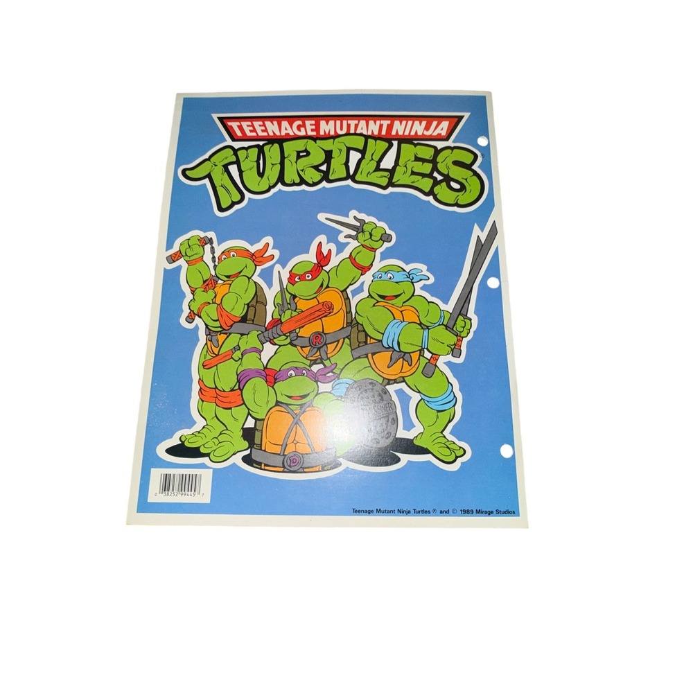 Vintage 1989 Mirage Studios Teenage Mutant Ninja Turtles Folder School Blue